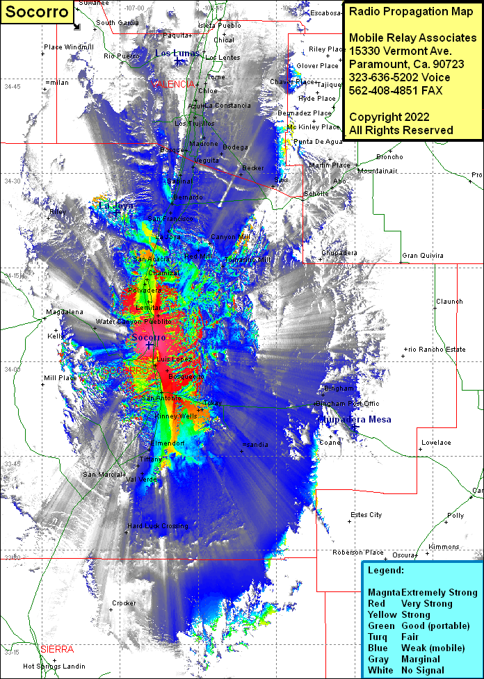 heat map radio coverage Socorro